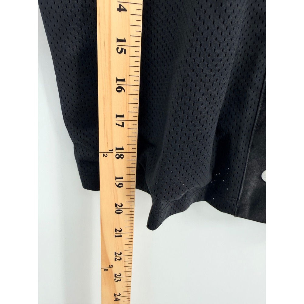 Jordan Mesh Button Down Shirt XL Black Short Sleeve Cropped Streetwear Sporty - Picture 6 of 7